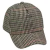Snapbacks Vintage Style Tweed Men's Cap Old School Baseball Cap Père Plaid Hats Grey Grey Adjustable G230508