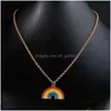 Hanger kettingen druppellegering regenboog hart ketting accessoires mode metalen sieraden hoge kwaliteit niet vervagen gemakkelijk te laten vallen levering p dhyhz