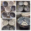 Bowls 4Pcs/Set Retro Ceramic Bowl Household Rice Noodle Creative Blue And White Porcelain Soup Underglaze Tableware Set