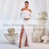 Party Dresses Sweetheart Side Slit Floor-Length Spaghetti Straps Evening For Ladies Sleeveless White Prom Gowns Special Occasion