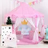 Toy Tents Girl Princess Pink Castle Tents Portable Children Outdoor Garden Folding Play Tent Lodge Kids Ball Pool Indoor Outdoor Playhouse 230529