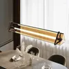Lâmpadas pendentes Nordic Simple Design Light Luxury Restaurants Tables Bars Cafés Creative Long Art Glass Candeliers