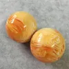 Nieuwe items 1 Paar Natuurlijke kunst Amber Beeswax Ball Onl Crystal Sphere Healing Stone Decor 50mm