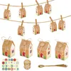 Confezioni regalo Sacchetti di caramelle natalizie 1-24 Numero Navidad Countdown Box Set Kraft Paper Hanging