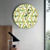 Duvar Saatleri Doku Suluboya Sanatı PVC Saat Modern Tasarım Oturma Odası Dekorasyonu Ana Decore Dijital