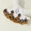 Naszyjnik Ustaw vintage moda złoty choker dla kobiet rhinestone okrągły dzwon