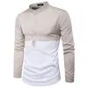 Camisetas masculinas Marca masculina Moda longa Moda de retalhos mais grossos Men Slim Men Tops Tops Mens Size M-XXL