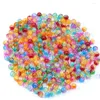 Perles LS 100 PCS/Lot mélanger les couleurs 8/10/12mm acrylique foncé pop-corn cristal espacé Quartz semi-fini perle espace libre