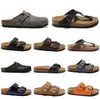 BIRKENS TOCK Arizona Designer-Sandalen für Herren und Damen, Mikrofaser-Slides, Lackleder, Schwarz, Boston, weiche Pantoletten, Fußbett, Clogs, Hausschuhe, Schuh-Slides, Motion-Design der 90er Jahre