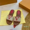 Designer Weave Slippers Retro broderi Summer Luxurys tofflor Kvinnor Leisure Flat Bottom Sandal Inomhus utomhus bekvämt