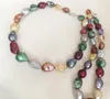 Catene Gioielli da donna Perle naturali 12-18mm Collana d'acqua dolce colorata barocca Regalo 17 '' 43 cm