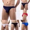 Underbyxor Ice Silk Male U Pouch Briefs Trosor Thongs Mens Bikini Low-Rise Sexig underkläder Partihandel Slip Hombre Men's Underwear