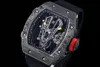 Designer Tennis RM27-03 Mekanik Superclone Mens klockor Titta på Active Black Tourbillon Carbon Fiber Wristwatch RM27 Spanish668 Montres de Luxe