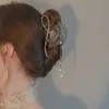 Andere modehaar klauw glinige strass tassel dames haarclips metaal luxe greep elegant eenvoudig haarspeld hoofddeksel haar