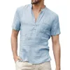 Survêtements pour hommes été à manches courtes t-shirt coton et lin Led chemise décontractée homme respirant S 3XL 230529