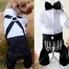 Vestido de vestuário de roupas de cachorro Camisa de terno de casamento para cães pequenos Bowtie Tuxedo Roupe