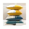 枕ケースVeet LeatherWork Cushion ers Navy Blue Yellow Gray Living Room Bedroom Sofa Car Decor Drop Delivery Home Garde DH9ux