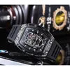 2024 RicharMill Top Luxury Watches Quartz Stainless Steel Case 6 Pin Seconds Rubber Band Watch Male Clock Relogio Masculino Swiss ZF Factory JQ3A