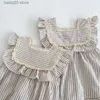 Rompers Newborn Toddler Baby Girls Stripe Jumpsuit Summer Sweet Fashion Baby Girls Sleeveless Kids Princess Dress Girls Sister Clothes T230529