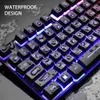 Combos T5 Rainbow Backlight USB Clavier 104 touches Ergonomique Gaming Anglais Russe Clavier et souris pour PC portable avec tapis de souris