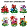 BLOCKS Byggnadsblock Flower Creative Toys Home Roses Potted Dust Cover Ornaments Children's Education Assembly Toys Gifts R230629