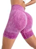 Pantaloncini attivi Fitness senza cuciture Pantaloni corti per sollevamento dell'anca da donna Lavaggio sabbia Aderente Vita alta Yoga Corsa Ciclismo