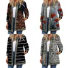 Vestes pour femmes Automne Hiver 2023 Cardigan Femme Vintage Ethnique Floral Imprimé À Manches Longues Tunique Dames Lâche Survêtement Chic Top Coat