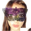 Party Masks Lady Sexy Lace Black Eye Mask Woman Half Face Halloween Xmas Wedding Theme Cosplay Carnival Masquerade Drop Delivery Hom Dh0Av