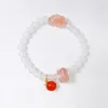 Calcédoine naturelle chaîne perlée Bracelet perle Agate Jade lapin Bracelet tout à envoyer petite amie cadeau chaîne