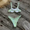 Swim Wear Women's Swimwear 2023 Nowy nadruk zwierząt Lopard Bikini Swimsuit Sexy Women Bikini Set Brazylian Thong Kąpiec Bandeau Beach Wear Squywear AA230529