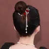 Other Pearl Red Rose Hair Claw Clips Tassel Ponytail Buckle Hair Clip Fashion Elegant Barrette Exquisite Temperament Hair