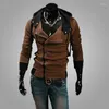 Hommes Hoodies Gothique À Capuche Chandail Veste De Mode Cardigan Jeunesse 2023 Slim Zipper Vêtements Personnalité Manteau