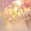 Pendant Lamps Crystal Crown Bedroom Lamp Baby Room Hanging Light Luxury Girls