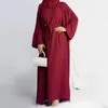 Vêtements ethniques Abaya Kimono ensemble 3 pièces correspondant tenue musulmane Abayas pour femmes dubaï turquie intérieur Hijab robe africaine Ramadan islamique