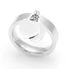 Высококачественное экстравагантное двойное сердце кольцо кольцо золото серебряное серебряное цветы титановые стальные буквы T Письма кольца модные женщины -дизайнерские ювелирные ювелирные украшения