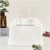 Borse da imballaggio Eva Dstring Bag Ristorante Abbigliamento in plastica imballato da asporto con manico Negozio Pacchetto Custodia Drop Delivery Office School Dhtfr