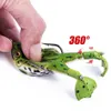 Baits Lures Biomimetic Frog Double Propeller Topwater Bait Silicone Thunderfrog Soft Artificial Follicle Device for Fishing Snake Head Bass P230525