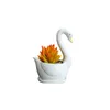 Vases White Swan Small Flower Pot Personality Ceramic Crafts Office Home Decoration Gardening Creativity