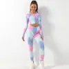 Yoga Outfit Yoga Set Donna Senza cuciture Palestra Abbigliamento sportivo Energia Leggings senza cuciture Tuta fitness femminile Tuta da allenamento Camicie sportive Crop Top 230526