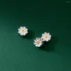 Loose Gemstones 1pc/lot 925 Sterling Silver Pretty White Daisy Beads 6x3mm Handmade Craftwork S925 Spacers DIY Jewelry Making