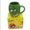 2023Top 600mL m&m Beans Coffee Mugs Tea Cups and Mugs Cartoon Cute Expression Mark Large Capacity Drinkware Christmas Gifts