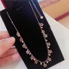 Chaînes créatives 585 or violet brillant étoile boule perles collier pour femme mariage fiançailles haute qualité 14K Rose bijoux