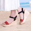 Sandals Small Size 32-43 Color Block Bling Thick Sole Platform Women Summer 2023 High Heels Wedges Shoes For Office Beach