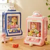 Tools Workshop Automatic Doll Machine Toy for Kids Mini Cartoon Coin Operated Play Game Claw Crane Machines with Light Music Children Gifts 230529