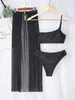 Swim Wear 3 Pieces One Shoulder Bikini 2023 Women Beach Skirt Swimwear Fa Sexy Swimsuit Beachwear Bathing Swimming Suit AA230529