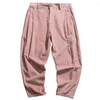 Men's Pants Corduroy Women/Men's Harem Casual Loose Jogging Sweatpants Japanese Style Harajuku Streetwear Solid Color Oversized