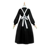 Vestidos informales 2XL de talla grande, disfraces de Cosplay, vestido de sirvienta, delantal negro, traje de sirvienta de manga larga Lolita, ropa de Anime Kawaii para mujer