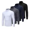 Hommes t-shirts 2023 tortue col haut à manches longues hauts hiver automne demi col pull pull chemise mince tricoté t-shirts