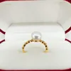 Cluster Rings Chegada Real Natural Pearl Simple Ring 14k Gold Filled For Women Jewelry Shiny Zircon Gift