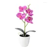 Dekoracyjne kwiaty 4 głowy sztuczne fałszywe błotnik Orchid Flower Flower Life for House Garden Wedding Decor